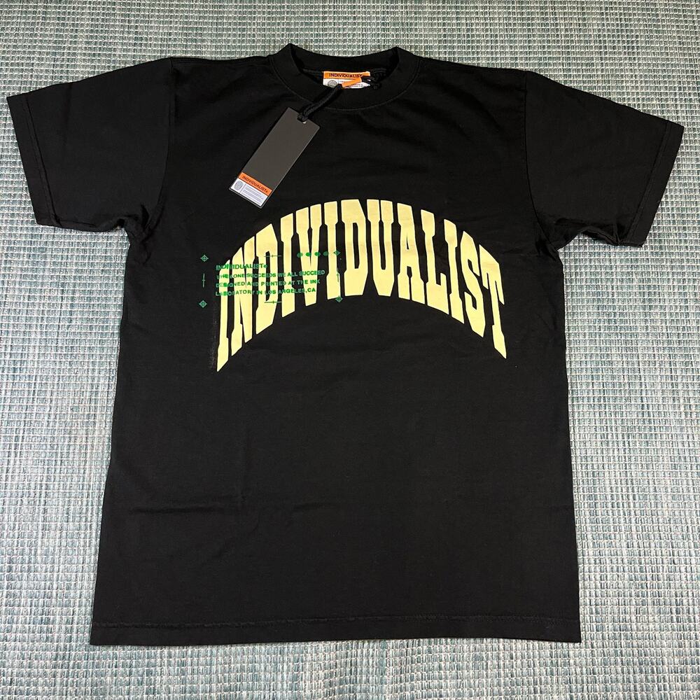 Individualist Arc Spellout Black T Shirt Mens Size M New‎
